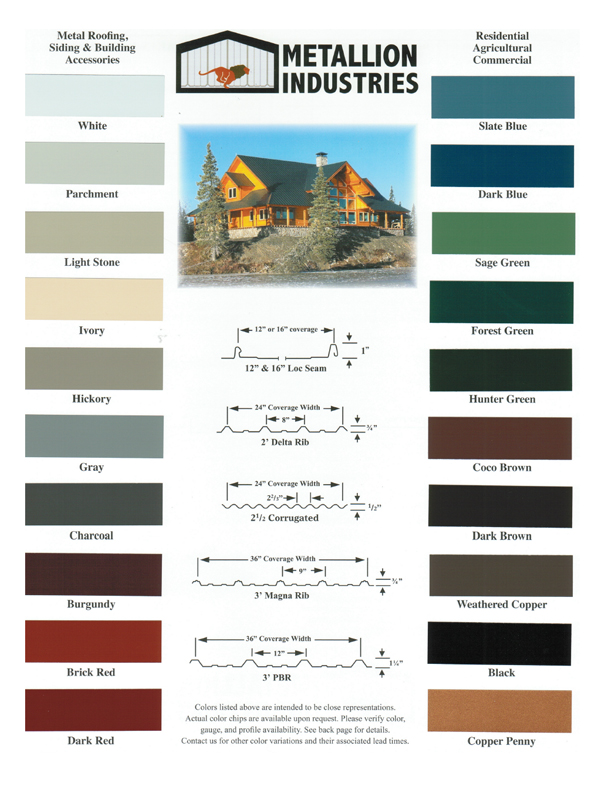 Metal Siding Color Charts Clackamas Oregon Locke Buildings